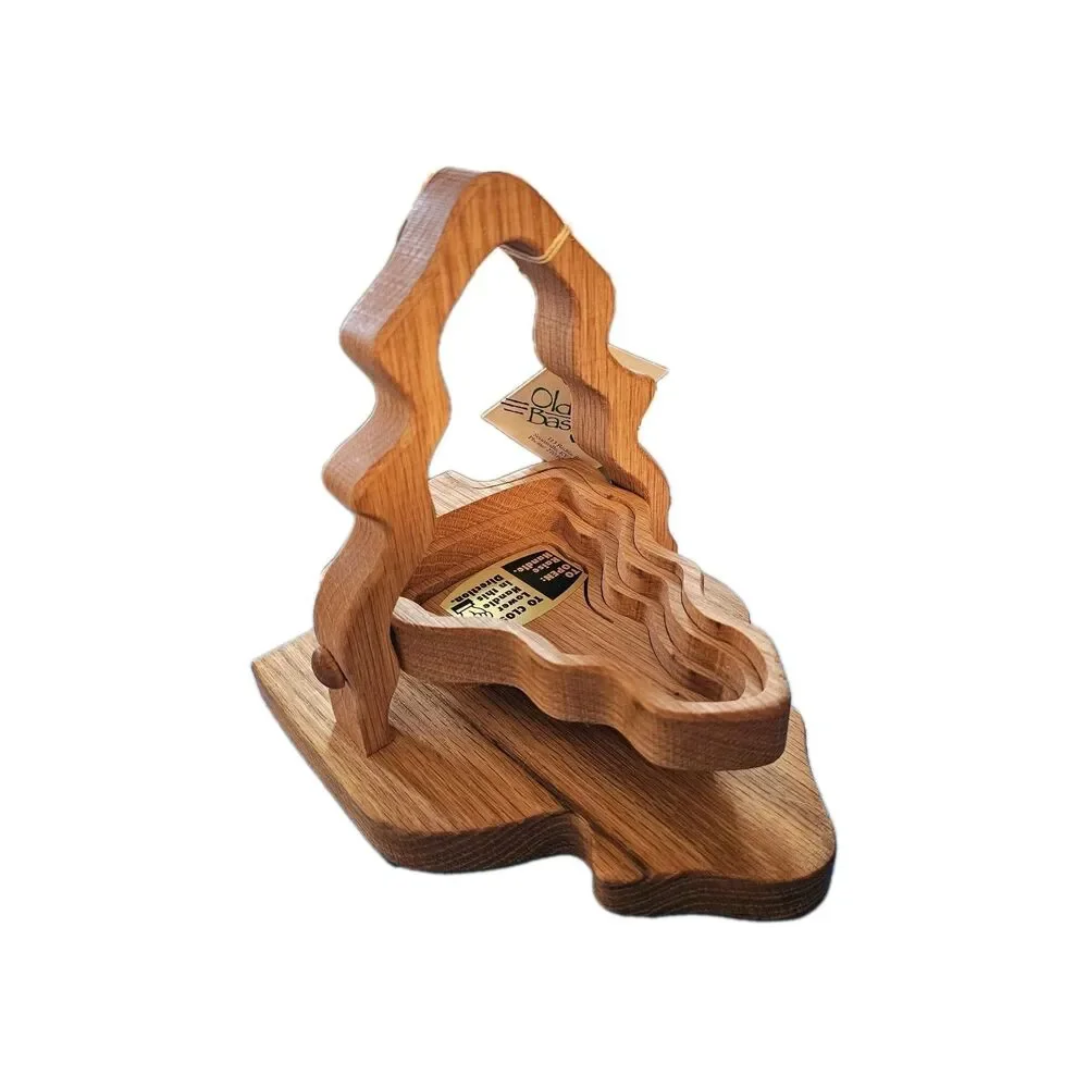 Old World Baskets Wooden Collapsible Trivet Bowl Tree Small NWT